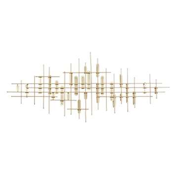 CosmoLiving by Cosmopolitan Metal Geometric Home Wall Decor Geometric Layered Wall Sculpture, Wall Art 58" x 2" x 25", Gold