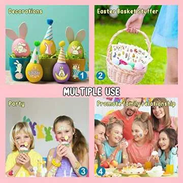 Luminous Easter Temporary Tattoos for Kids Fun