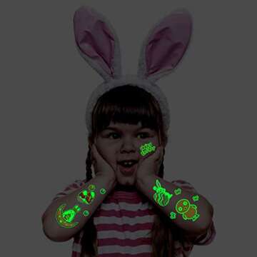 Luminous Easter Temporary Tattoos for Kids Fun