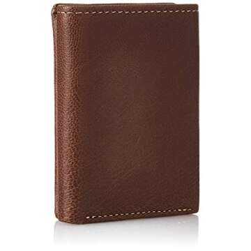 Timberland Men's Leather RFID Blocking Trifold Wallet, Brown, One Size
