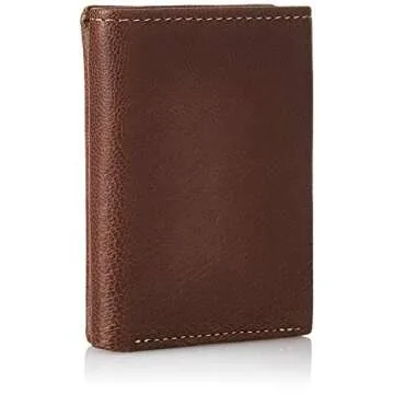 Timberland Men's Leather RFID Blocking Trifold Wallet, Brown, One Size