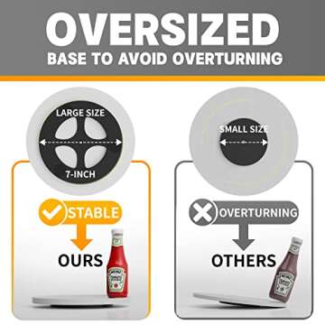 Lazy Susan Organizer Homerays 10 Inch Non-Skid Bamboo Lazy Susan for Kitchen Rotating Spice Rack for...