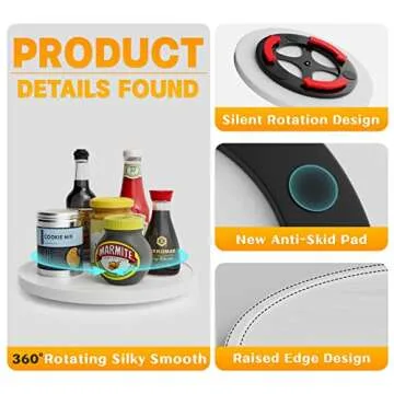 Bamboo Lazy Susan Organizer for Kitchen Countertop