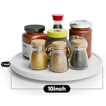Bamboo Lazy Susan Organizer for Kitchen Countertop