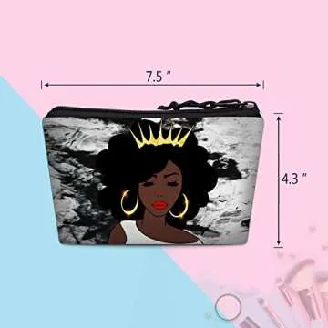 BDAWQUG Black Queen Makeup Bag - Afro Melanin Art