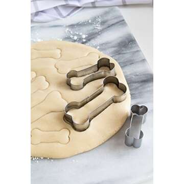 Fox Run Stainless Steel Dog Bone Cookie Cutter Set - 3-Piece for Fun Baking