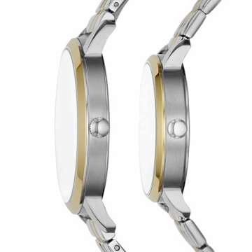 His and Her Lux Luther Three-Hand Two-Tone Stainless Steel Watch Gift Set