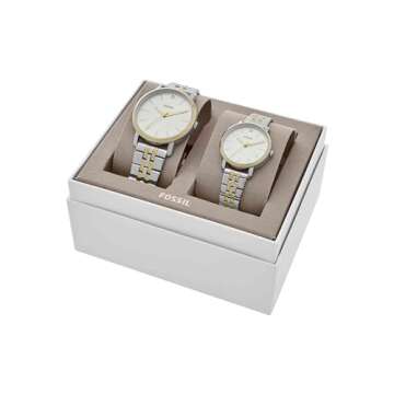 His and Her Lux Luther Three-Hand Two-Tone Stainless Steel Watch Gift Set