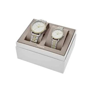 His and Her Lux Luther Three-Hand Two-Tone Stainless Steel Watch Gift Set