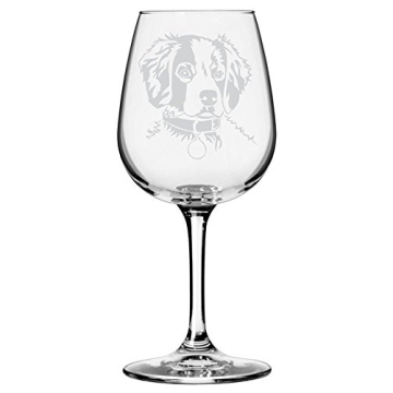 Custom Brittany Spaniel Etched 12.75oz Wine Glass for Dog Lovers