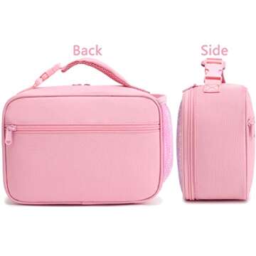 FlowFly Kids Lunch box Insulated Soft Bag Mini Cooler Back to School Thermal Meal Tote Kit for Girls, Boys, Glitter-RainBow