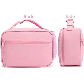 FlowFly Kids Lunch box Insulated Soft Bag Mini Cooler Back to School Thermal Meal Tote Kit for Girls, Boys, Glitter-RainBow