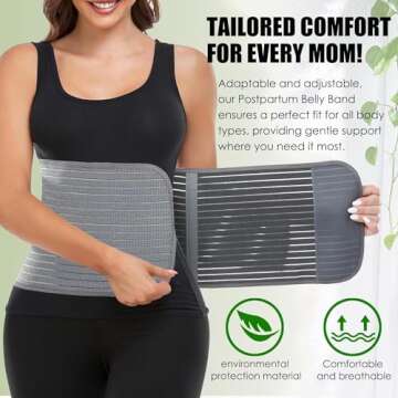 MAMODY Postpartum Belly Wrap, Postpartum Belly Band, Abdominal Binder, Abdomen Hernia Support Belt, ...