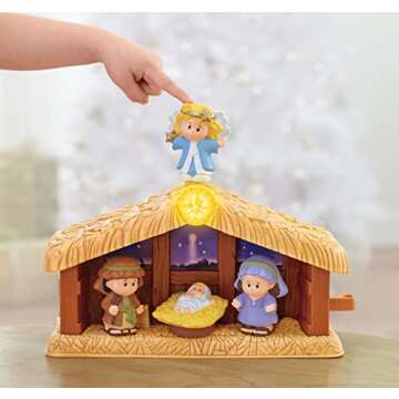 Fisher-Price Little People Toddler Toy Christmas Story Nativity Playset with Light & Music for Preschool Pretend Play Kids Ages 1+ Years