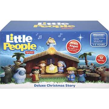 Fisher-Price Little People Toddler Toy Christmas Story Nativity Playset with Light & Music for Preschool Pretend Play Kids Ages 1+ Years