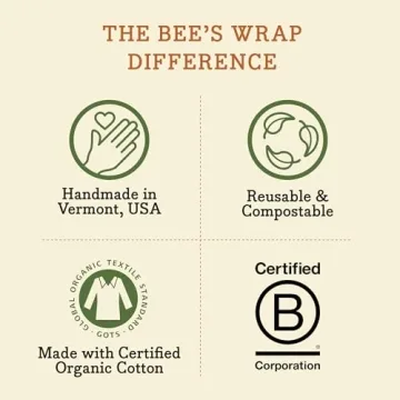 Bee's Wrap Reusable Beeswax Food Wraps Made in the USA, Eco Friendly Beeswax Wraps for Food, Sustainable Food Storage Containers, Organic Cotton Food Wraps, Assorted 3 Pack (S, M, L), Ocean