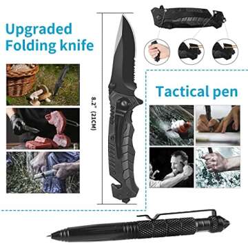 Gifts for Men Dad, 72Pcs Survival First Aid Kit, Survival Gear and Equipment, Emergency Supplies Camping Accessories with Molle Pouch, for Camping Hunting Hiking Outdoor Adventure