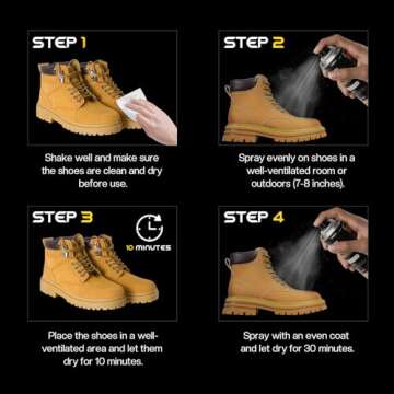 BERIOVE Shoe Protector Spray Waterproof : 13.5 OZ Waterproof Shoe Spray - Suede Protector Spray for Sneaker Boots & Canvas (white)