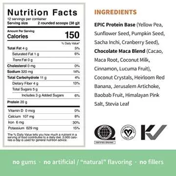 Sprout Living Epic Protein Bundle - Chocolate Maca & Vanilla Lucuma (20g Organic Plant-Based Protein Powder, Vegan, Gluten Free, Superfoods) | 1lb, 12 Servings