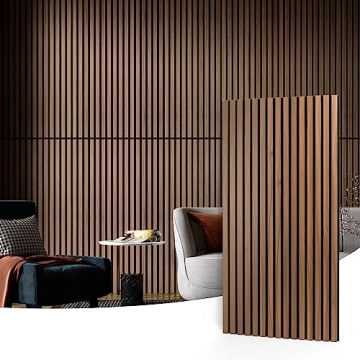 Wood Slat Acoustic Panels - 3D Fluted Walnut
