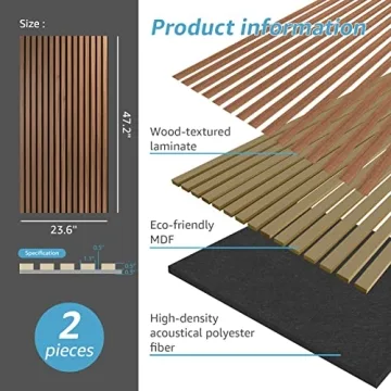 Wood Slat Acoustic Panels - 3D Fluted Walnut