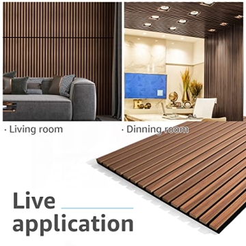 Wood Slat Acoustic Panels - 3D Fluted Walnut