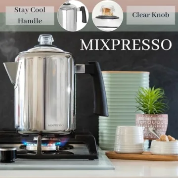 Mixpresso Stainless Steel Coffee Percolator for Campers