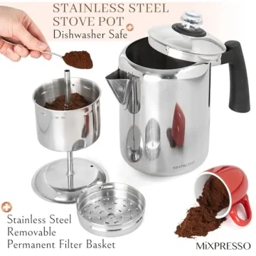 Mixpresso Stainless Steel Coffee Percolator for Campers