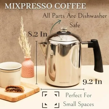 Mixpresso Stainless Steel Coffee Percolator for Campers