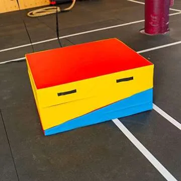 PRISP Folding Incline Gym Mat - Extra Long 71 x 30 x 14 in Wedge Gymnastics Tumbling Mat for Kids