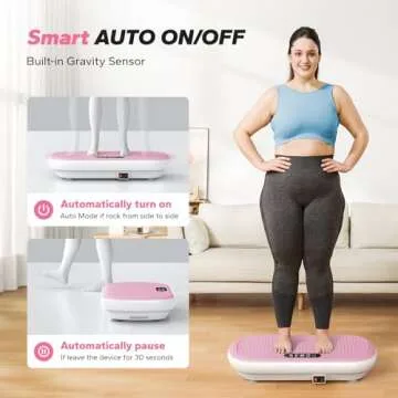 MERACH Vibration Plate Exercise Machine, Bluetooth and Silicone Pedal, Stimulate Deep Fat, Automatic Sensing, Vibration Plate for Lymphatic Drainage, Vibrating for Weight Loss