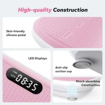 MERACH Vibration Plate Exercise Machine, Bluetooth and Silicone Pedal, Stimulate Deep Fat, Automatic Sensing, Vibration Plate for Lymphatic Drainage, Vibrating for Weight Loss