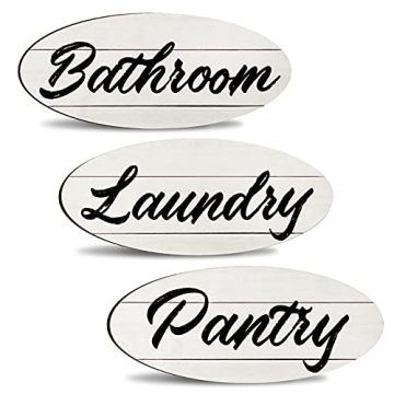 3 Rustic Farmhouse Bathroom Signs - Perfect Wall Decor for Home