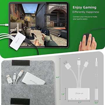 Top-Up 5-in-1 SD Card Reader - USB 3.0 OTG Adapter & Card Reader for iPhone 16 15 14 13/iPad/Android/Mac/Camera with Micro SD & SD Card Slots, Fast Charging Ports, Supports SD/Micro SD/SDHC/SDXC/MMC