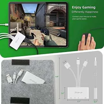 Top-Up 5-in-1 SD Card Reader - USB 3.0 OTG Adapter & Card Reader for iPhone 16 15 14 13/iPad/Android/Mac/Camera with Micro SD & SD Card Slots, Fast Charging Ports, Supports SD/Micro SD/SDHC/SDXC/MMC