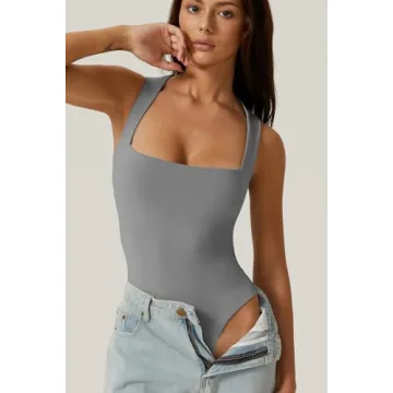 Comfortable QINSEN Square Neck Bodysuit for Women