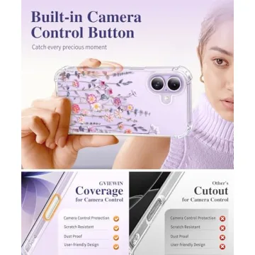 GVIEWIN iPhone 17 Floral Case with Protectors - Slim & Stylish