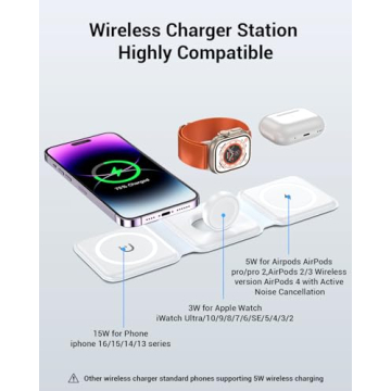 3 in 1 Magnetic Foldable Wireless Charger for iPhone