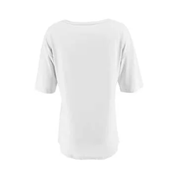 Fanway&EC Women's Short Sleeve T-Shirts Casual Crewneck Tees with Pocket Summer Basic Tops (White,Large,US,Alpha,Adult,Female,Large,Regular,Regular)