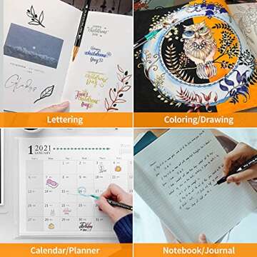 Vitoler Markers,34 Colored Brush Markers Dual Tip Brush Pens for Art Supplies,Artist Markers for Kids Adult Coloring Books No Bleeding(34 Colors Pen)