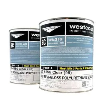 Westcoat SC-65 Water-Based Polyurethane Sealer | Clear | Semi-Gloss | 1-Gallon | Finish Coat Sealer ...
