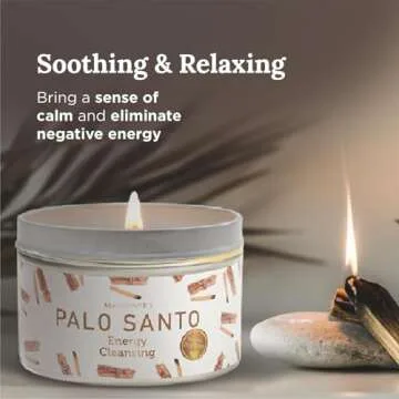 Long Lasting Palo Santo Smudge Candle - Natural 6 Oz