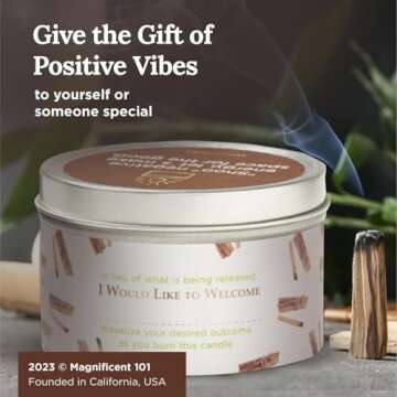 Long Lasting Palo Santo Smudge Candle - Natural 6 Oz