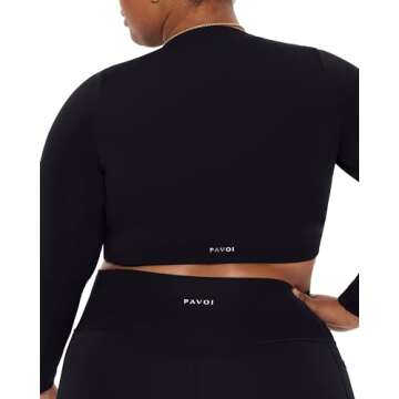PAVOI ACTIVE Women's Medium Impact Crop Top - Black