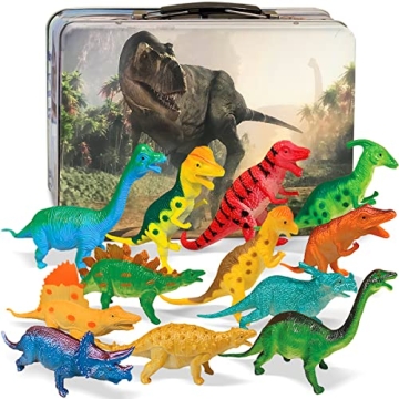 3 Bees & Me Dinosaur Toys for Kids 3-5 & 5-7 Boys & Girls - 12 6" Fun Prehistoric Animal Action Figu...