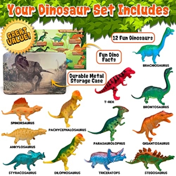 3 Bees & Me Dinosaur Toys for Kids 3-7 - 12 Fun Action Figures