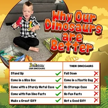 3 Bees & Me Dinosaur Toys for Kids 3-7 - 12 Fun Action Figures