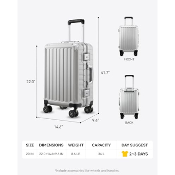LUGGEX Zipperless Luggage - Spinner Wheels, Stylish & Durable