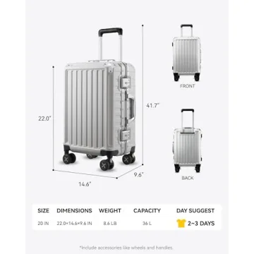 LUGGEX Zipperless Luggage - Spinner Wheels, Stylish & Durable