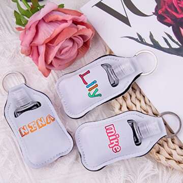 Duufin 60 Pieces Empty Travel Size Hand Sanitizer Bottles with Keychain Set Including 30 Pieces Clear Refillable Bottles and 30 Pieces Hand Sanitizer Holder Keychain for Backpack and Purse